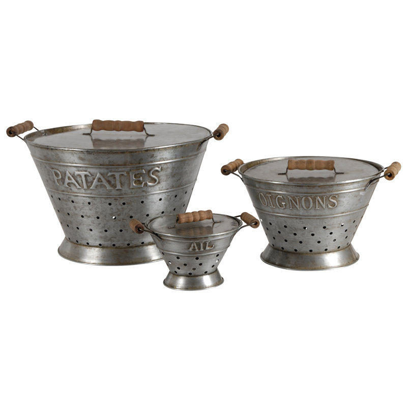 Brambly Cottage 3-tlg. Korb-Set aus Metall | Wayfair.de